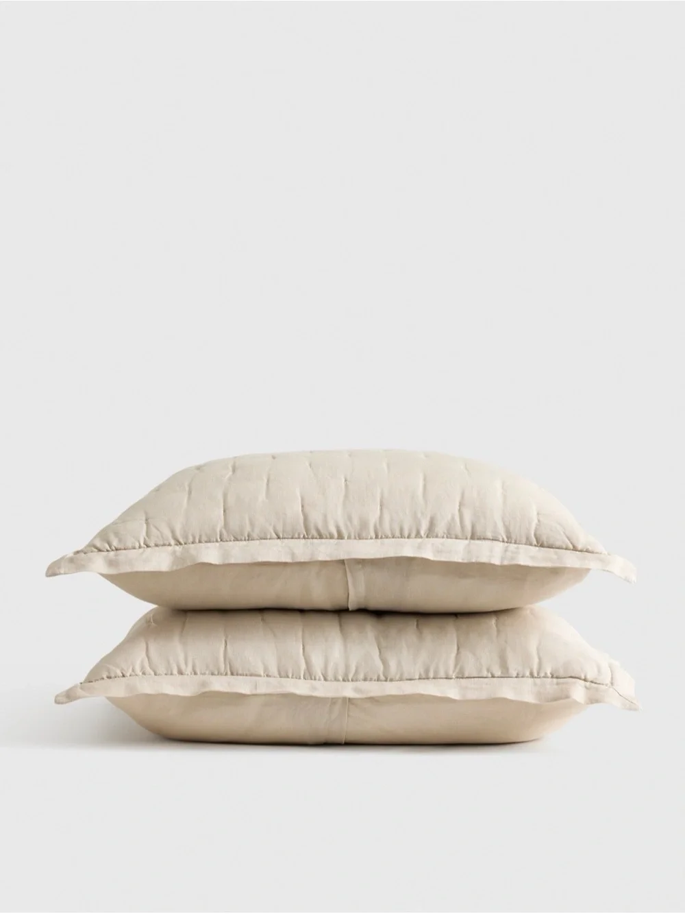 Quince European Linen Dream Quilt King Sham Set- Sand